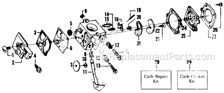 Page A Diagram and Parts List for XR-20  Weed Eater Trimmer
